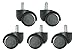 Dual Wheel Carpet Casters, PK5Black