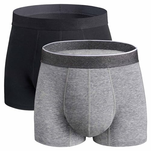 REELINDRY Mens Incontinence Underwear Washable, 2.3 oz Leak Proof Absorbent Odor Neutralization Briefs for Bladder Leak 2 Pack(Black-Gray, XL)