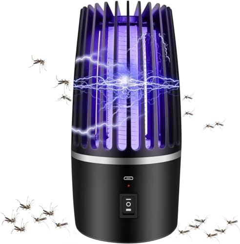 Rechargeable Mosquitoes Repellent with UV Lamp, Portable Bug Zapper and Electric Mosquito Killer Lamp for Home, Indoor, Outdoor and Camping