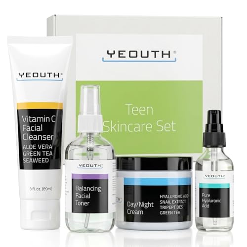 YEOUTH Skin Care Set: Retinol Serum with Hyaluronic Acid, Vitamin C & Super Face Serum, Cleanser, Toner, Eye Gel, Neck Cream, Face Cream 8-Piece Skincare Kit For Women
