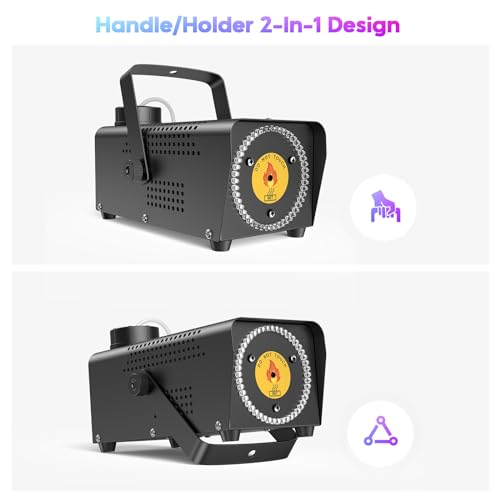 Fansteck Smoke Machine, Fog Machine with 45 LED Lights, 500W and 2000CFM Fog with Wireless Remote Control Portable for Outdoor, Parties, Stage Effect, Indoor, Disco, Halloween,Wedding, RGB lighting
