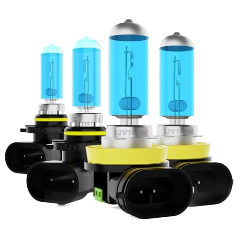 Image of Headlight Bulbs Fit For Toyota Camry 2007-2018, 9005 H11 High Low Beam Combo, Super Bright 5500K White Light High Performance Halogen Light Bulbs, 4PCS