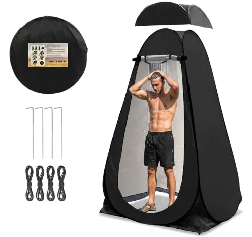 Pop-Up Privacy Tent Tienda de Ducha Portátil Camping Tienda para Baño Exterior Cambiador de Ropa Refugio de Privacidad Instantáneo Extra-Alto, UPF 50+, Impermeable