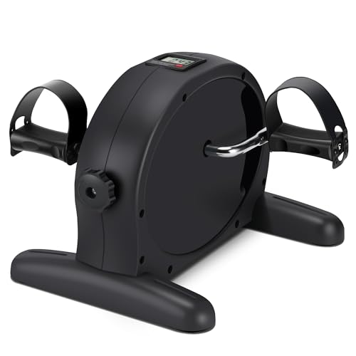 Mini ejercitador de pedal para bicicleta de ejercicio, ejercitador de piernas y brazos (negro)
