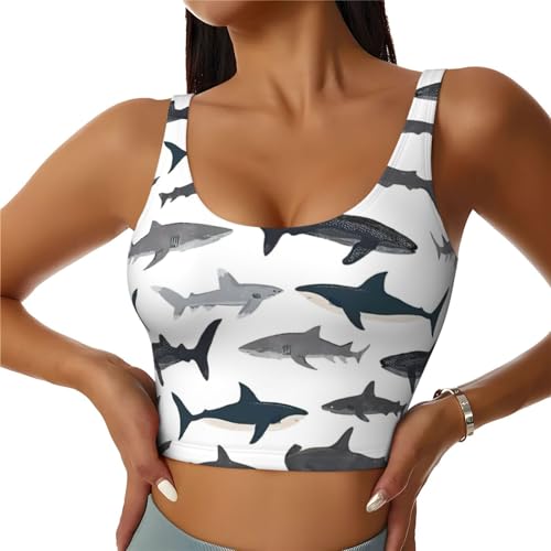Débardeur d'été femme à dos nageur imprimé requin pour vos journées de plage et de soleil