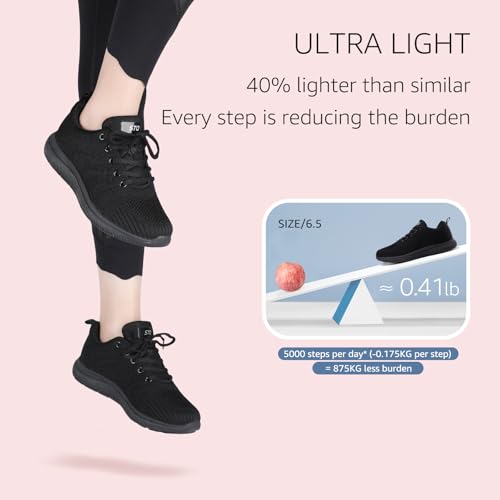 STQ Tennis Shoes Womens Sneakers Breathable Mesh Walking Shoes Arch Support Orthopedic Athletic Workout Gym Running Shoe for Travel Jogging Sports Cross Training4