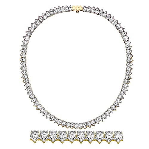 FRIENDLY DIAMONDS Diamond Tennis Necklace For Women | 25 Carat IGI Certified Bailey Pear Shape Lab Grown Diamond Tennis Necklace In 14K Yellow Gold FG - VS1 Or VS2 Quality Necklace