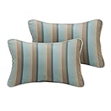 Mozaic Company Sunbrella Indoor/ Outdoor 18' x 12' Corded Lumbar Pillows,...