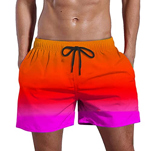 Genérico Bañador Hombre Largo, Bañador Bermuda Larga Hombre, Secado Rápido Bañadores Corto Navegar Forro De Malla Ocio Estampado Hawaiano Verano Playa Arena
