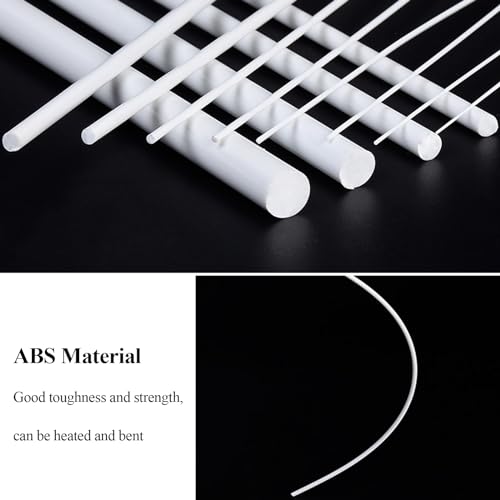 Varilla de plástico ABS redonda de 8mm y 500mm de longitud para maquetas DIY 5 unidades 4