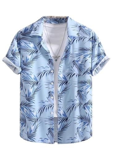 Image of LERIYA FASHION Men's Rayon Shirt - Summer Button Down Shirts | Half Sleeve Printed |Formal |Casual Stylish (Available in Plus Size)