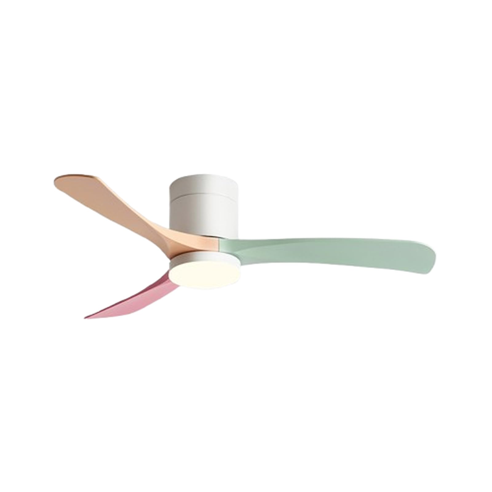 Ventilador de techo de madera natural blanca premium de 46 pulgadas con LED
