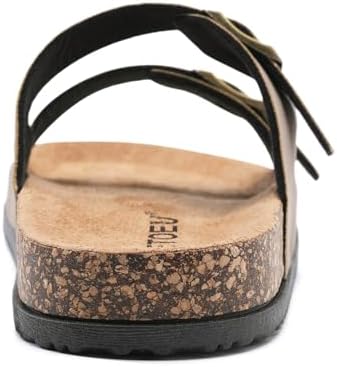 GETOEU Arch Support Footbed Sandals for Women & Men, Adjustable Double Buckle Comfort Sandals, Cork-Style Cushioned Sole, Casual Walking Slides for Everyday Wear,Bronze - 3
