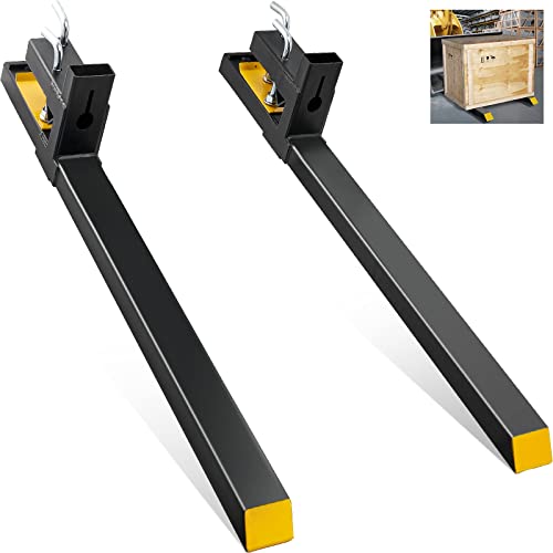 VEVOR Pallet Forks 4000 lbs Clamp on Pallet Forks 60 Total Length Heavy Duty Pallet Forks Tractor Bucket Forks for Tractor Attachments Skid Steer Loader Bucket