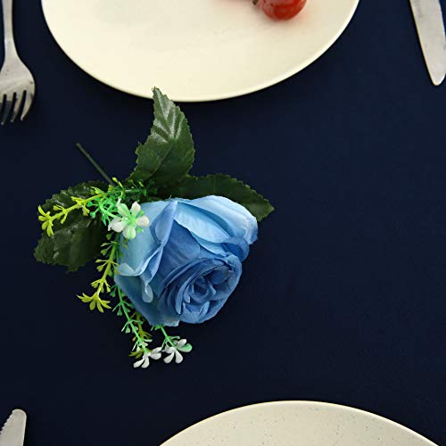 Image of Obstal 210GSM Rectangle Table Cloth, Navy Blue, 60 x 60 Inch | Water Resistance Microfiber Tablecloth, Decorative Fabric Table Cover for Outdoor and Indoor Use