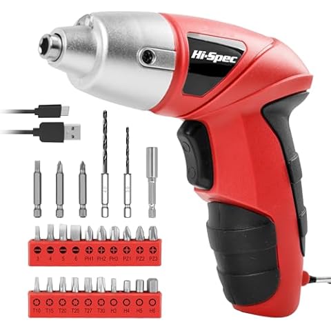 Hi-Spec 3.6V Cordless Screwdriver with 27 Pieces Cover