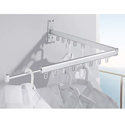 Perchero Plegable De Pared Que Ahorra Espacio, Perchero De Pared con Perchas para Ahorrar Espacio, con Barra para Toallas, para Balcón, Vestíbulo, Dormitorio (Color: Plata, Tamaño: 122x19cm) hopeful