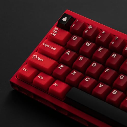 164 Keys PBT Doubleshot Keycaps Cherry Profile Red Jelly Keycaps Set Fit for 60% 65% 75% 95% Mechanical Keyboard Cherry Mx Switches