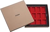 Zippo - das Original aus USA Zippo Leather Collectors for 12 Standard Lighters-Art-Nr.: 17549 Leder Display, Braun, 30 x 30 x 5 cm