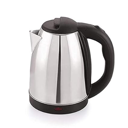 GSINTL 2Liter Electric Kettle Multipurpose Stainless Steel Extra Large Size with Auto Shut Off Hot Water Kettel Tea Coffee Maker with Handle Water Boiler Boiling Milk (Black and Silver Color)