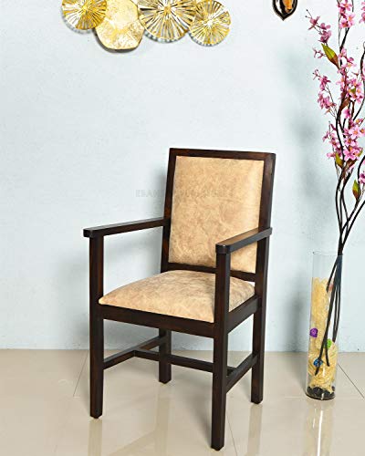 Image of 1 Seater Sofa Arm Chair | One Seater Sofa, Solid Sheesham Wood, Dark Walnut Finish