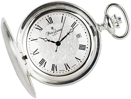 Pierre Laurent Swiss Made Solid Sterling Silver Quartz Pocket Watch 5304