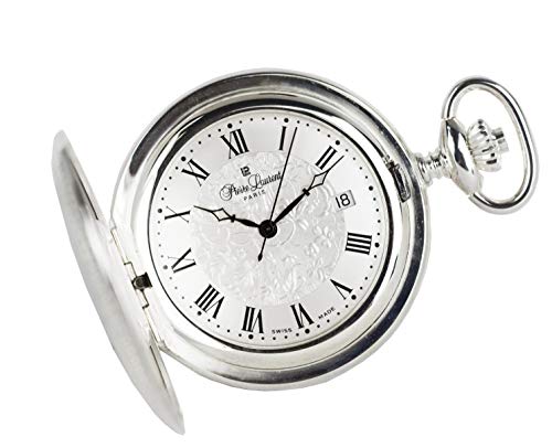 Pierre Laurent Swiss Made Solid Sterling Silver Quartz Pocket Watch 5304 #TOP1