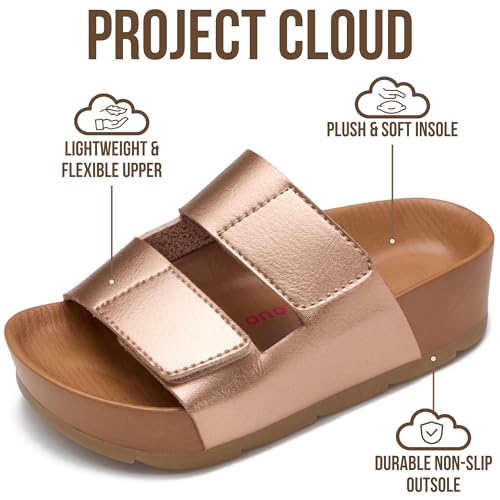 Image of Project Cloud Kids Sandals for Girls - Girls Sandals with Adjustable Buckle Closure, Comfortable Plush & Soft Insole w /Wedge Design Non-Slip Outsole