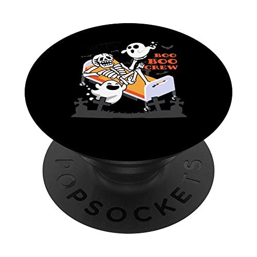 Boo Boo Crew Ghost Doctor Paramédico EMT Enfermera Halloween PopSockets PopGrip Intercambiable