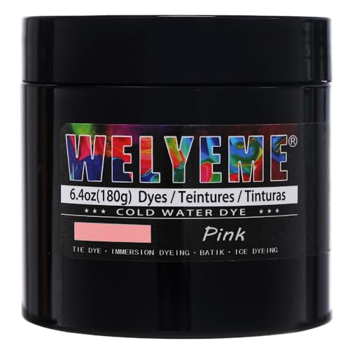WELYEME Cold Water Dye Pink, Tie Dye Powder, Fabric Dye Powder for Clothes