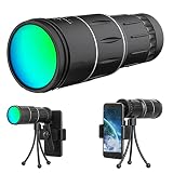 Imágenes de alta resolución: este telescopio elige prismas BAK4 que tienen un índice de refracción más alto que el vidrio ordinario para que tenga una imagen más clara. La película verde mejorada multicapa FMC aumenta la transmisión de luz para obtener imágenes más brillantes y de mayor contraste.