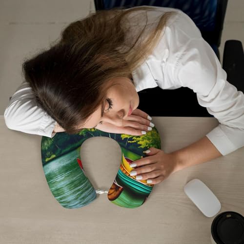 Almohada de cuello de espuma viscoelástica portátil miniatura 7