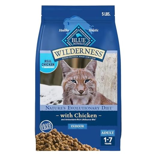 Blue Buffalo Wilderness Natural Adult Dry Cat Food Indoor Cats, High-Protein & Grain-Free, Chicken, 5-lb. Bag