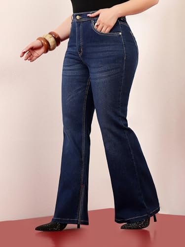 Image of Miss Chase A+ Women's Bootcut High Rise Regular-Length Stretchable Denim Shaping Jeans
