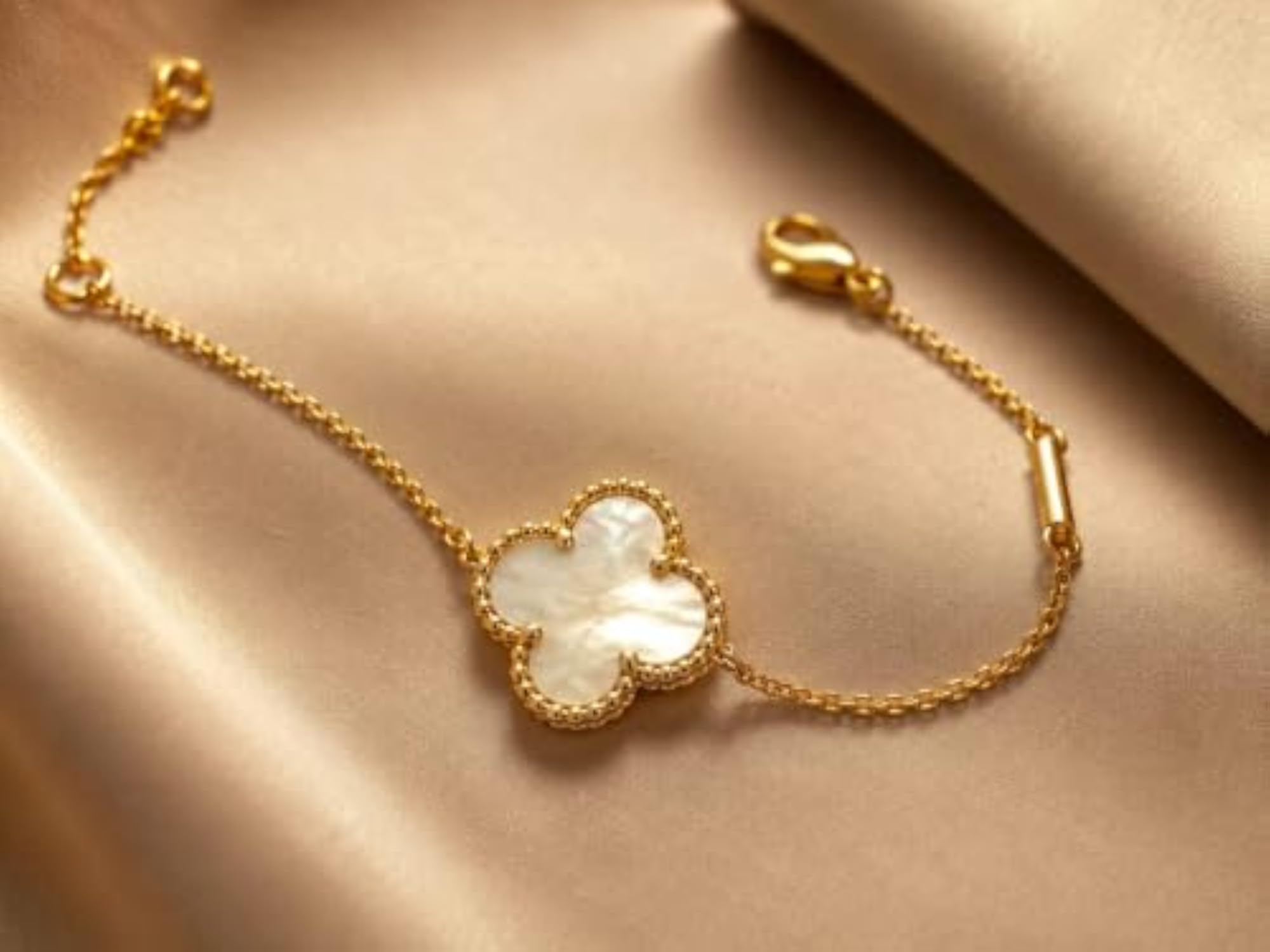 Women's 925 Sterling Silver White Clover Bracelet, HUID