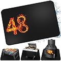 CHERAINTI Under Grill Mat for Outdoor Grill, Large 48 x 32 Inch Double-Sided Fireproof Deck and Patio Protector Mat, Oil-Proof Waterproof Indoor Fireplace Fire Pit BBQ Mat Grill Pad for Under Grill