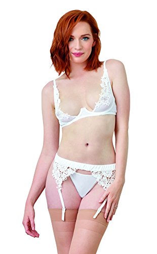 Sexy Venice Lace Open-Cup Bra Lingerie Accessory White