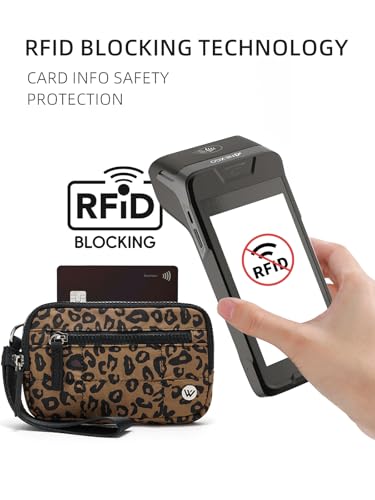 Image of WESTBRONCO Wristlet Wallets for Women - RFID Blocking Quilted Nylon Phone Wallet, Card Holder Purse for Travel & Everyday Use