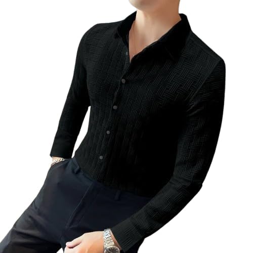 Device of RJMen's Pure Imported Popcorn Fabric Full Sleeve Casual Shirt