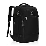 Hynes Eagle Travel Backpack 40L Flight Approved Carry on Backpack Men Large Cabin Weekender Laptop Backpack Women 15.6 inches Black 2023
