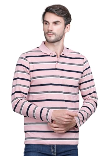 Image of GODFREY Full Sleeve Polo T Shirt for Man Cotton with Pocket and Collar - Regular Fit Tshirt