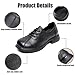 Women's Lace-up Platform Leather Oxford Shoes,Fashion Round Toe Slip-on Mom Loafers Comfortable Non-Slip Classic Soft Sole Work Low Top Dress Ankle Boots (Black,9)