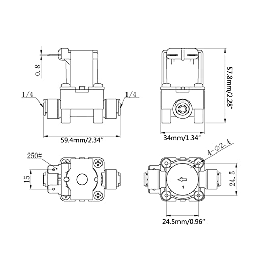 Solénoïde d'eau 220V 1/2 pour vanne à connexion rapide de purificateur