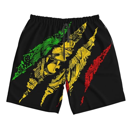 Jamaican Palm Tree Reggae Men's Quick Dry Swim Trunks Beach Board Shorts Swimming Swimwear4