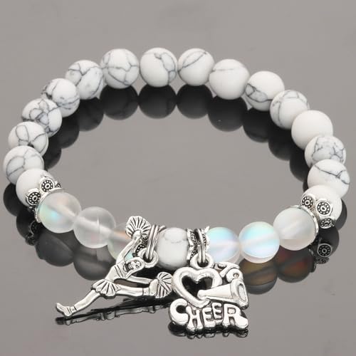HUTIMY Cheer Bracelet Beads Bracelets Gifts Ideas for Cheer Team Jewelry Teens Cheerleading Bracelet2