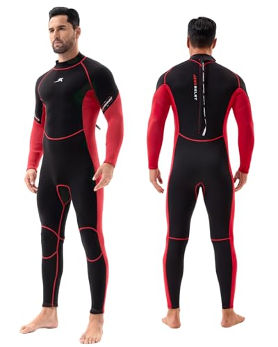 Jsnorklet Wetsuits for Men, 3mm Back Zip Full Wetsuit for Diving Swimming