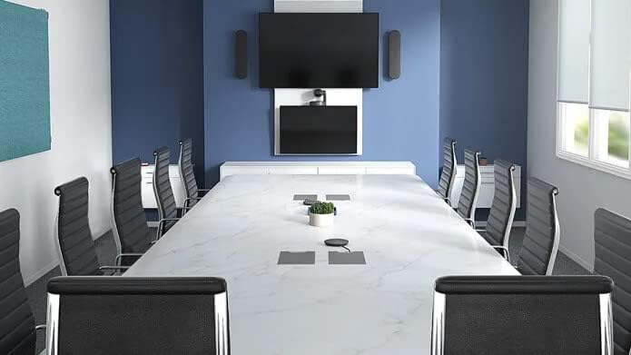 Logitech Rally Speaker installed in a conference room.