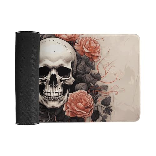 Skull and Flowers Desk Pad Large Protector con Base Antideslizante miniatura 3