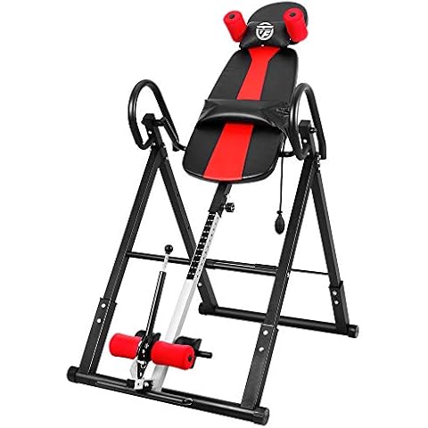 ONETWOFIT Inversion Table, Heavy Duty Folding Inversion Machine with Comfort Backrest, Adjustable Height Inversion Table for Muscle Pain Relief OT257 Cover