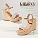 mikarka Women's Espadrille Wedge Sandals: Ankle Strap Platform Open Toe Wedges - Stylish High Heel Dressy Summer Wedges for Women, Inspired by Espadrilles Brown Raffia Size 7.5